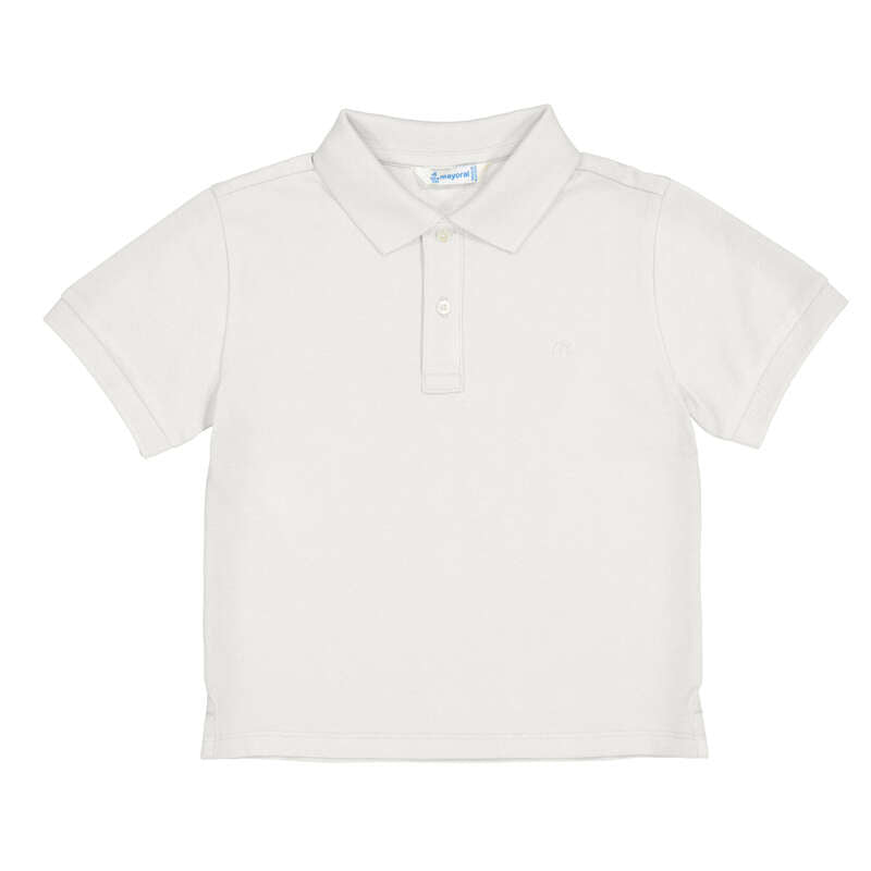 Tricou Polo Mayoral pentru Copii - Alb cu Maneca Scurta