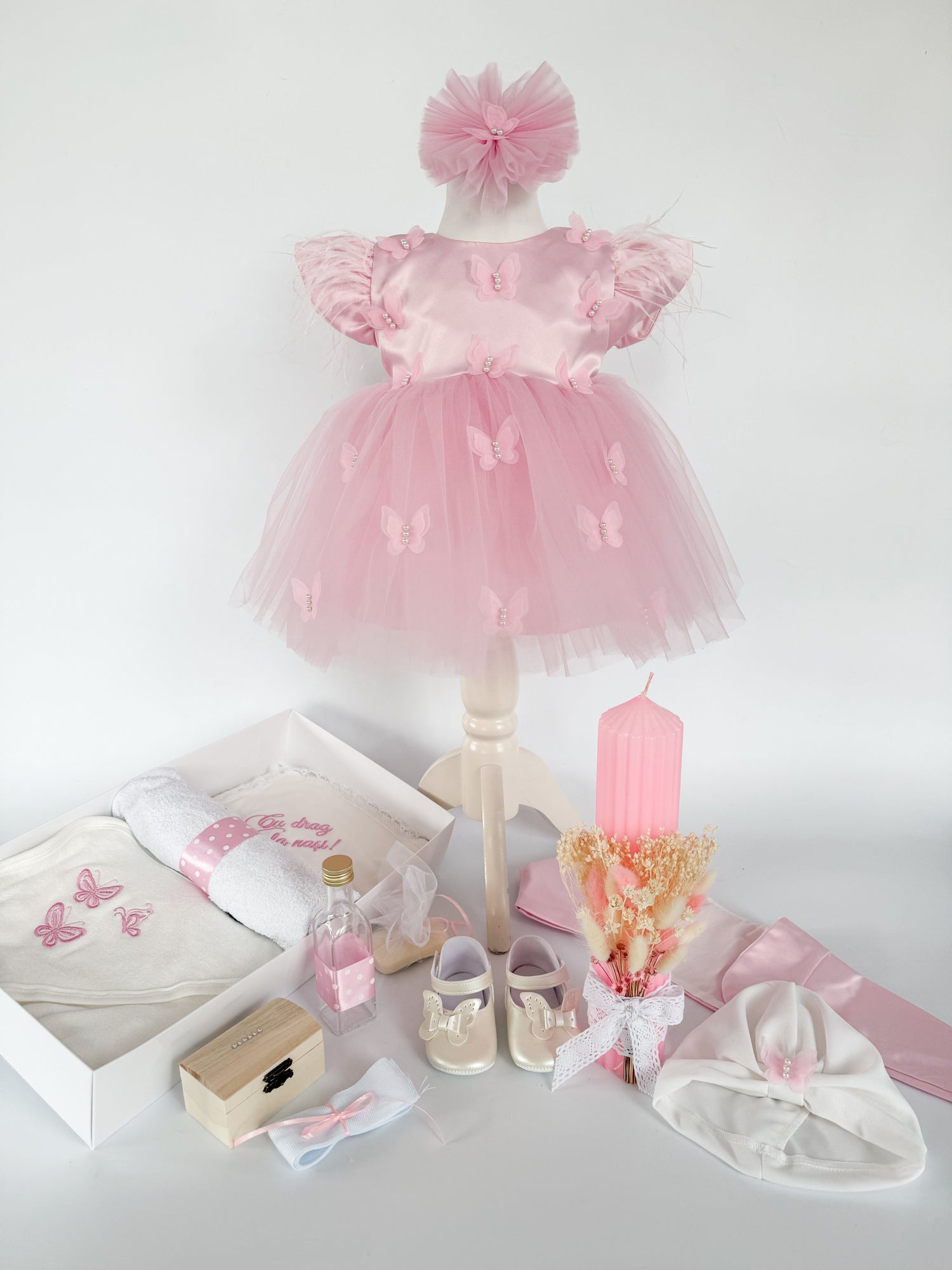 Trusou Botez Lucrat Manual si Tinuta Completa din Materiale Antialergice - Romina