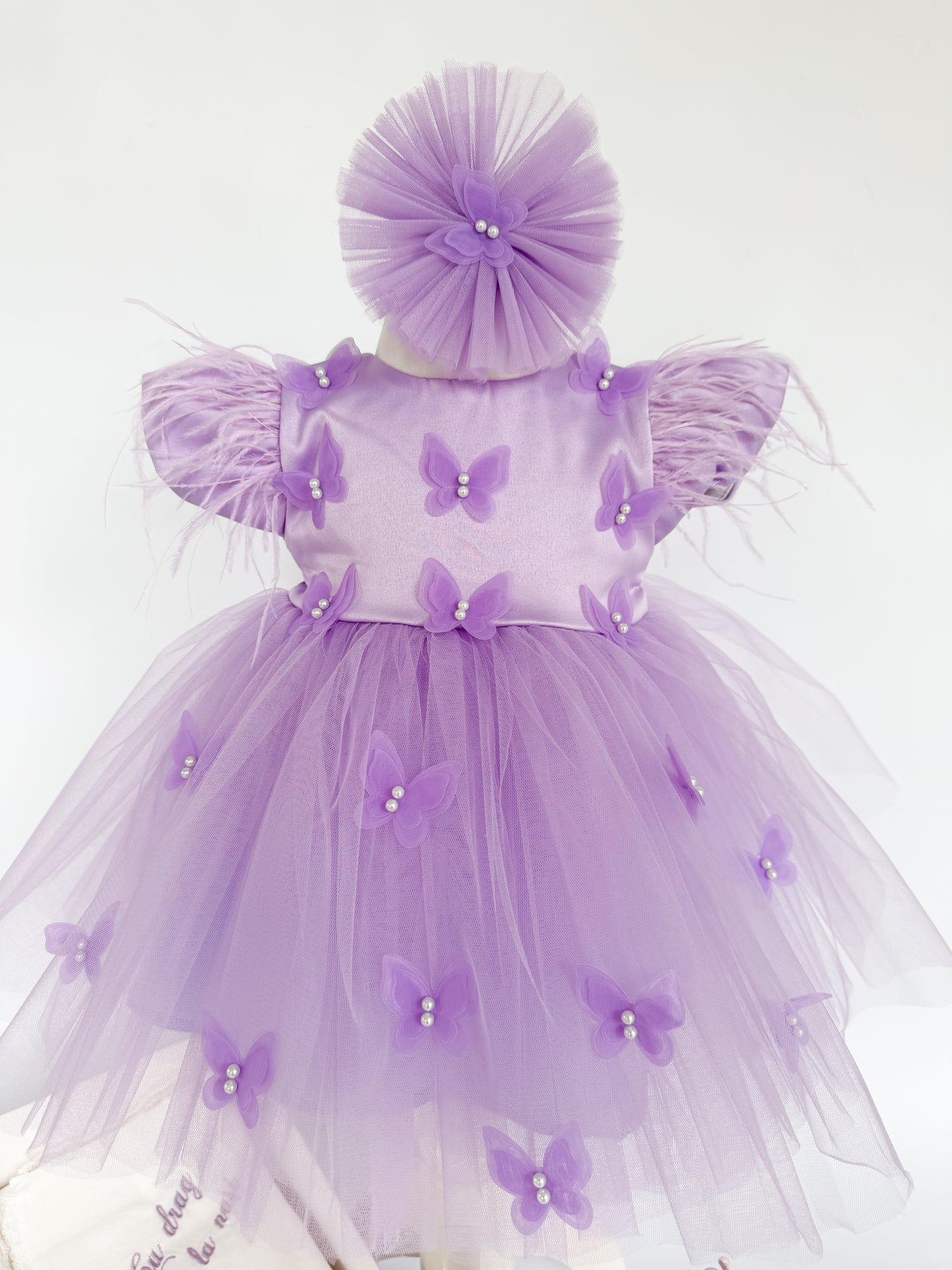 Trusou Botez Personalizat cu Lumanare Lila si Flori  - Roxy