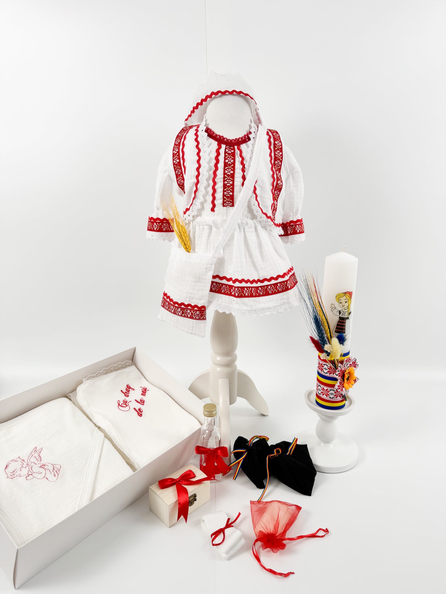 Set traditional botez fetite personalizat - Onuta
