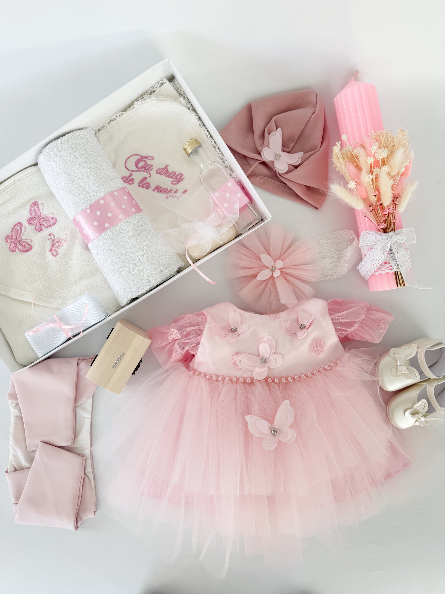 Trusou Botez Hand Made si Tinuta 5 Piese din Materiale Antialergice - Ruelle