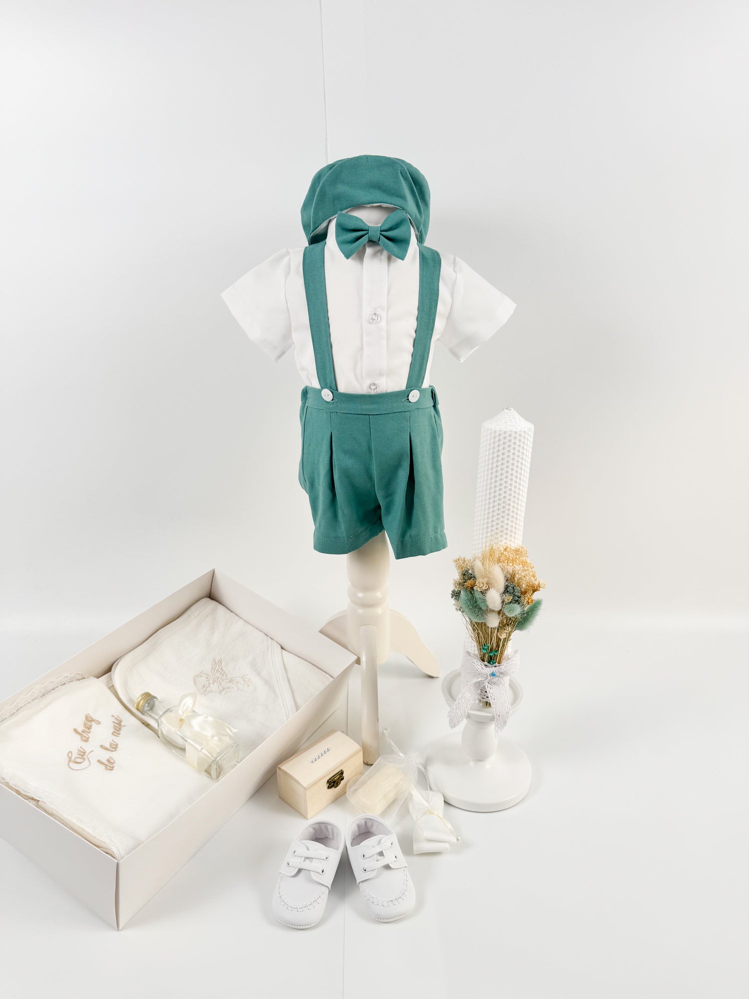 Set botez complet cu trusou personalizat si costum pentru bebelusi - Luci