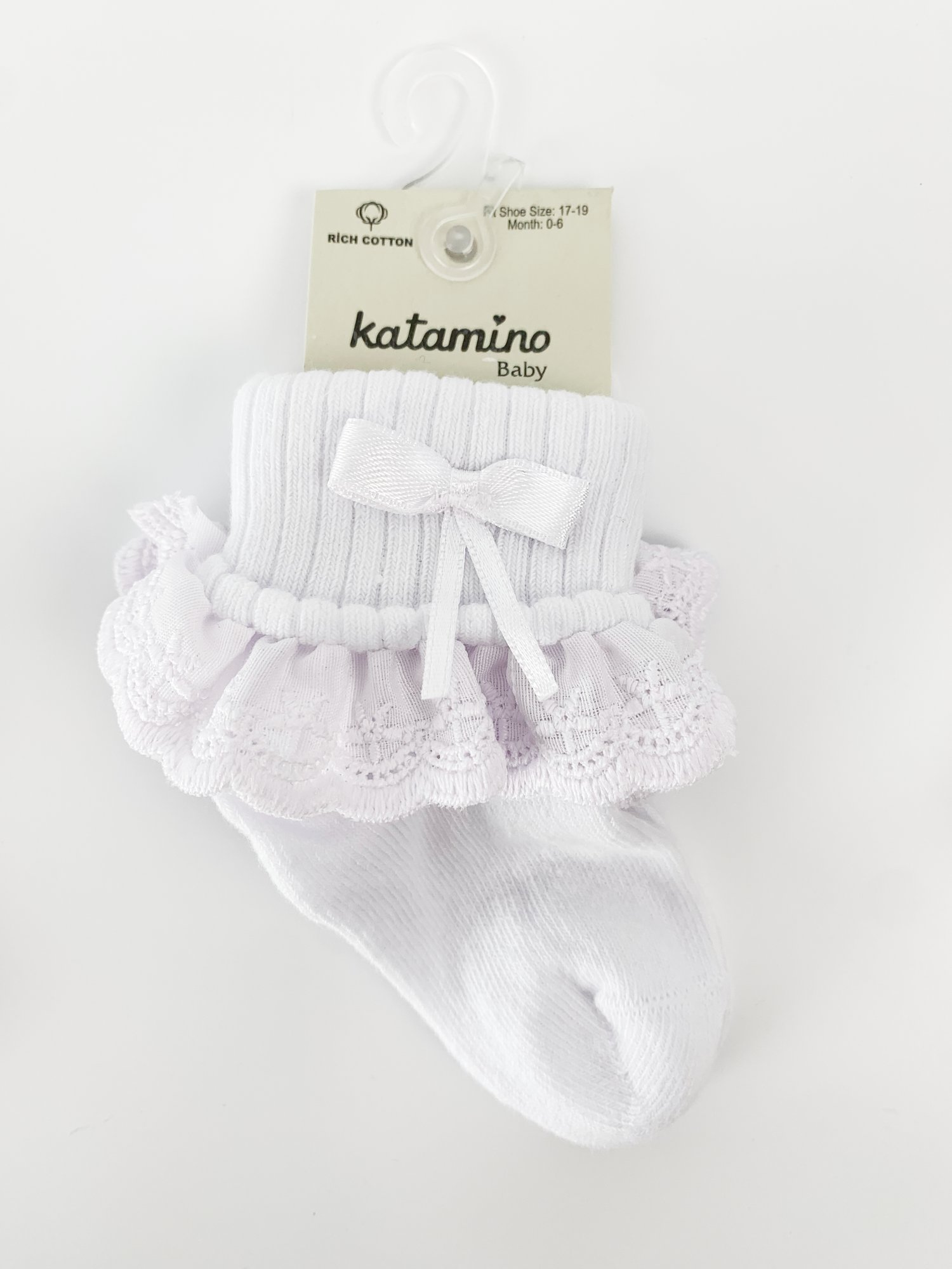 Sosete Bebelusi Elastice - Volanas si Fundita Satinata
