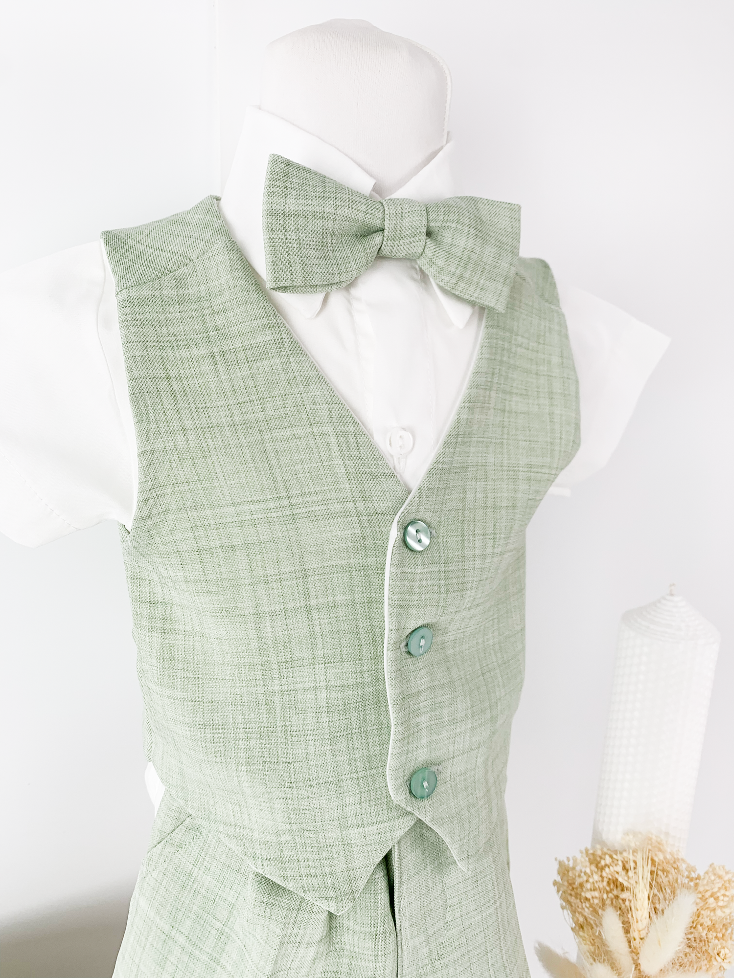 Set botez complet cu trusou personalizat, cufar si lumanare ceara naturala - Mateut