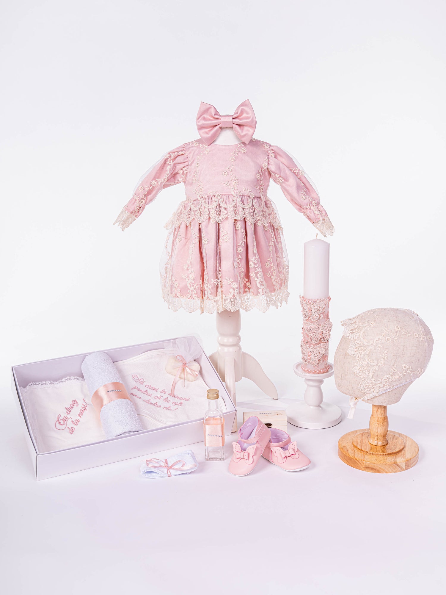 Trusou Botez Complet cu Rochita, Trusou si Lumanare - Nieves