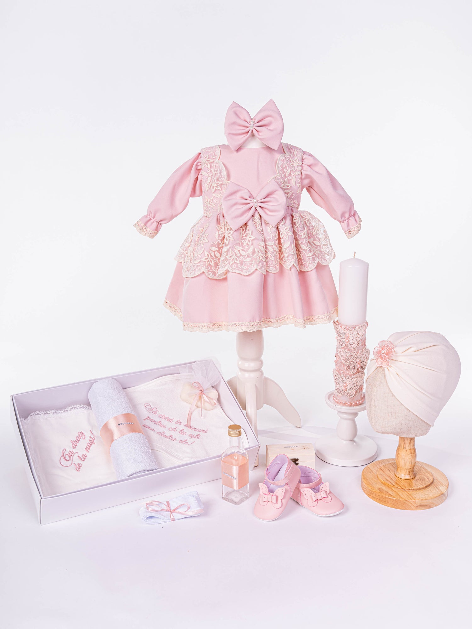 Trusou Botez Complet cu Rochita, Trusou si Lumanare - Mireya