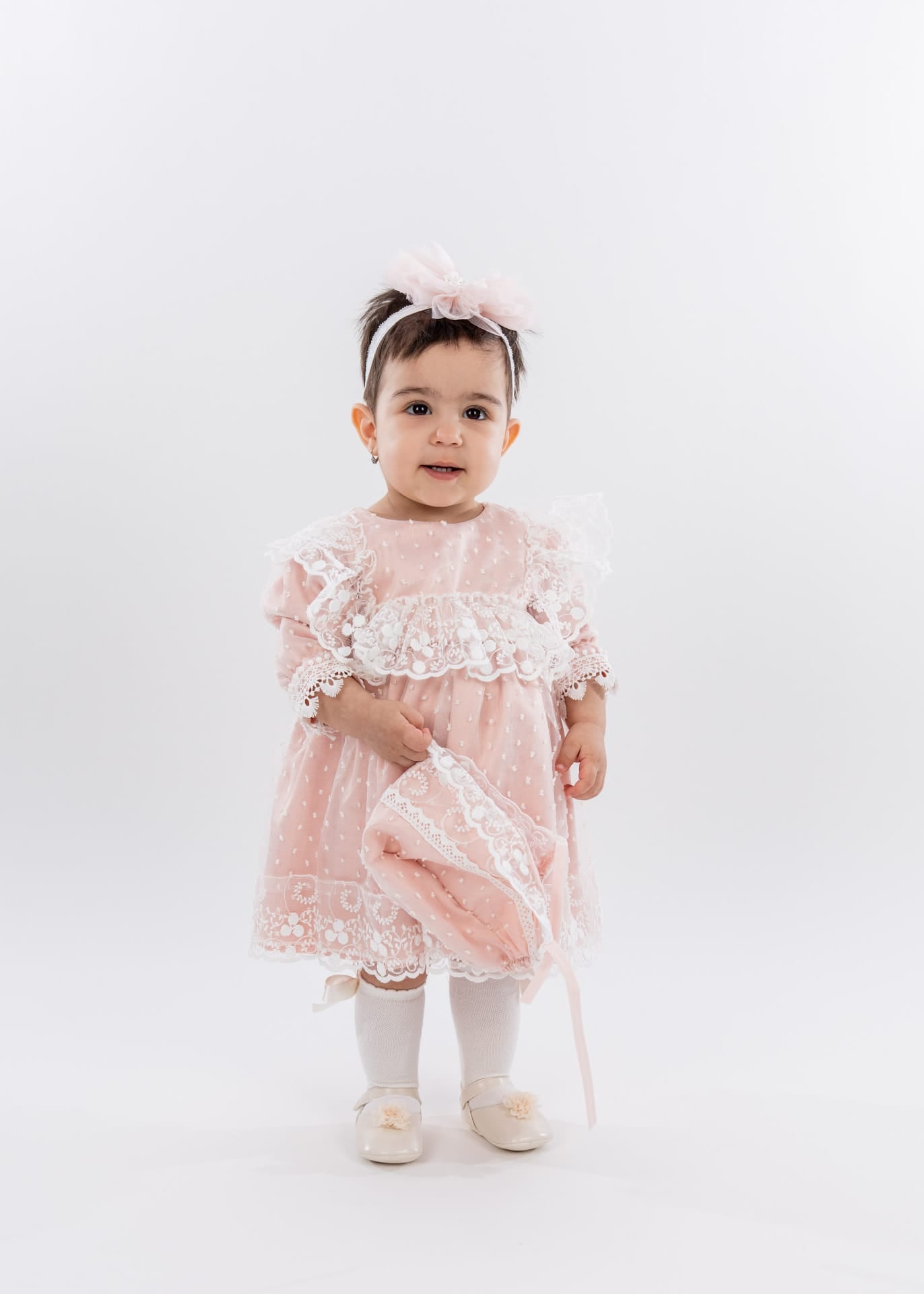 Rochita Eleganta Botez cu Accesorii Roz Pudra - Aliana