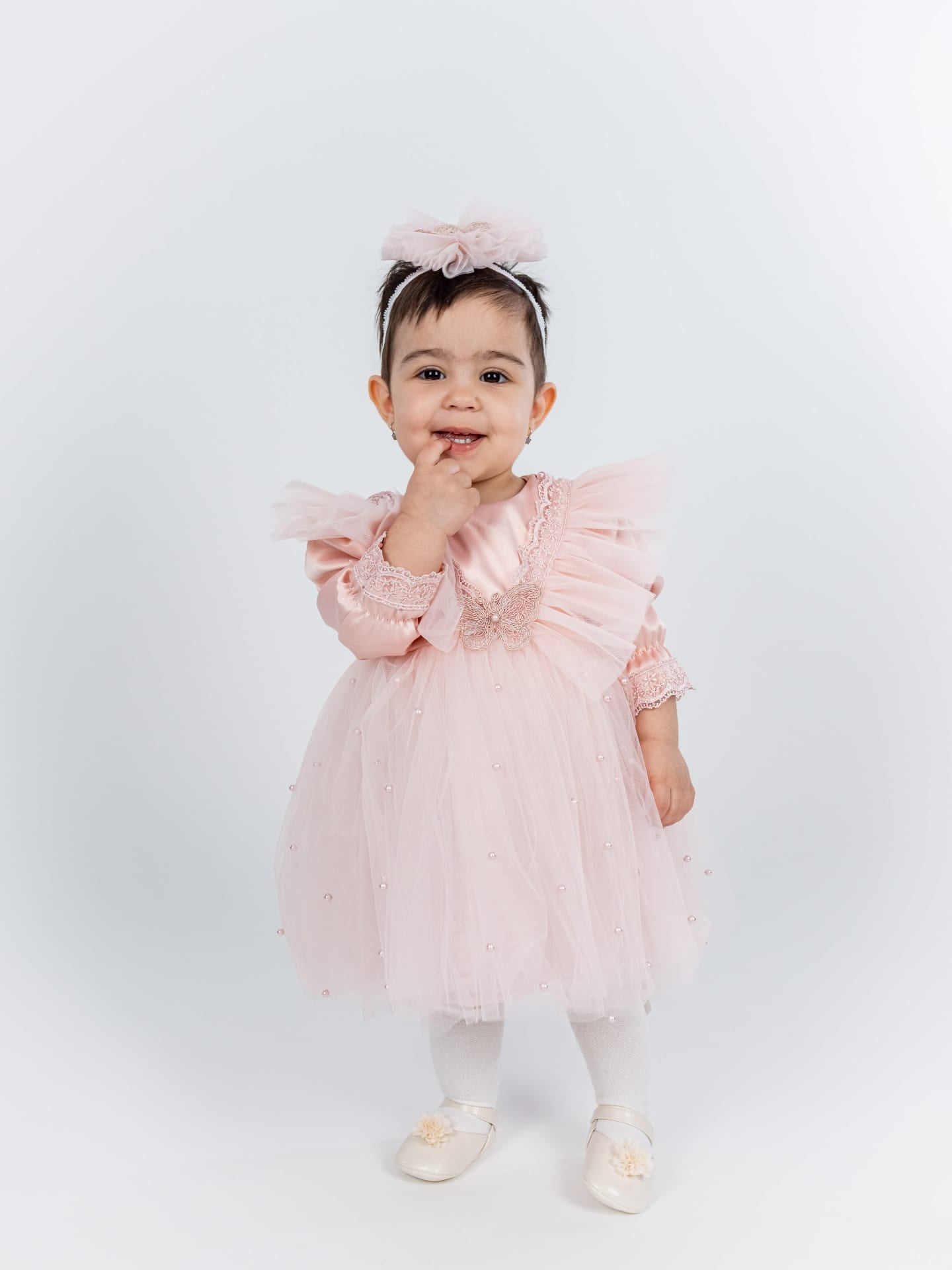 Rochita Eleganta Botez - Set 3 Piese cu Turban si Bentita - Moira