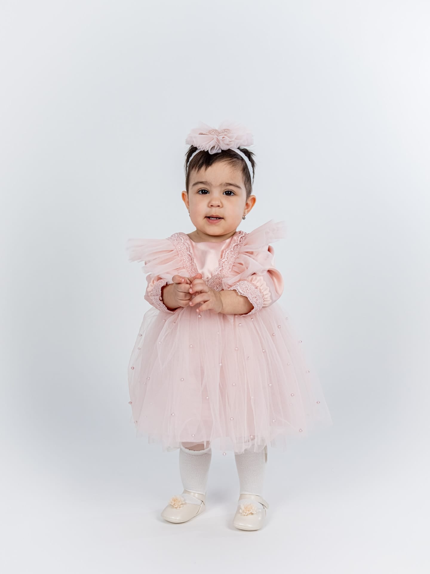 Rochita Eleganta Botez - Set 3 Piese cu Turban si Bentita - Moira