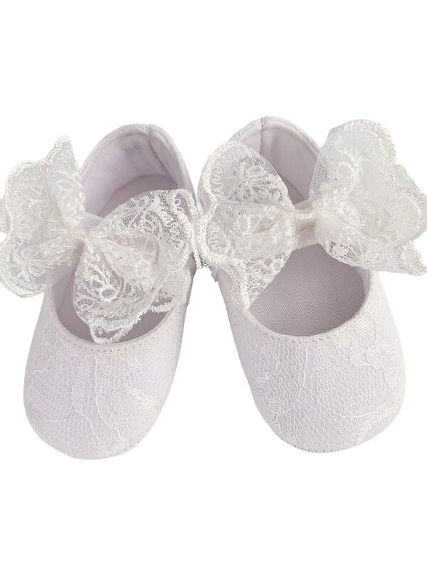 Balerini albi cu dantela
