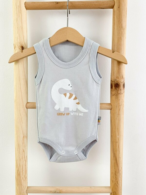Body bebelus - bleu cu dinozaur