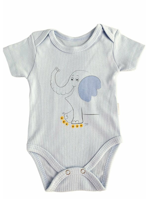 Body bebelus - bleu cu elefantel