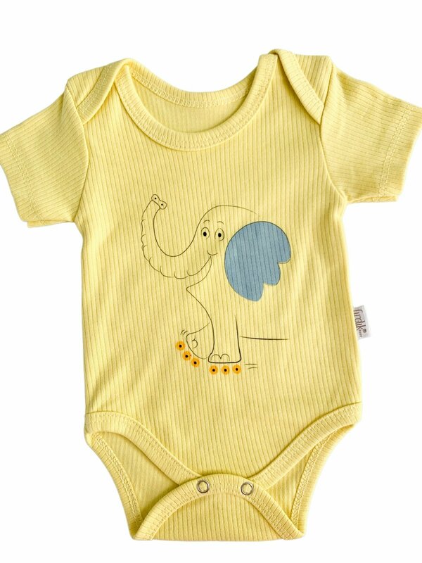 Body bebelus - galben cu elefantel