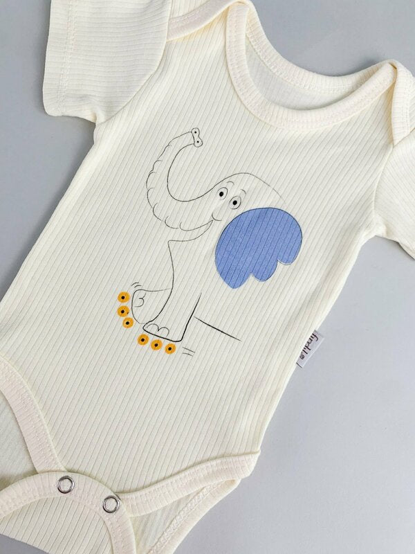 Body bebelus - ivoire cu elefantel