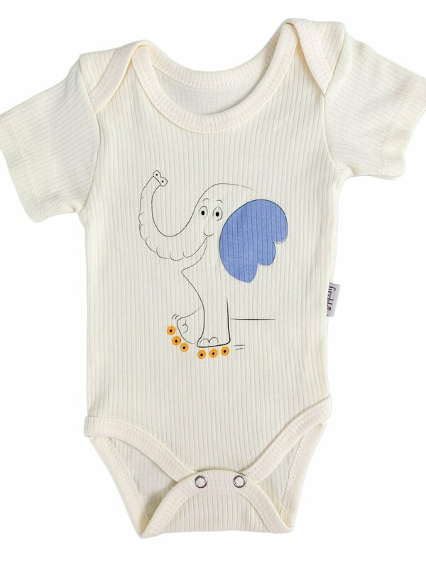 Body bebelus - ivoire cu elefantel