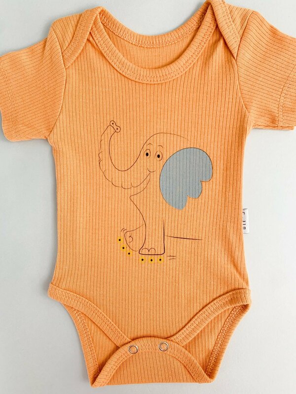 Body bebelus - portocaliu cu elefantel