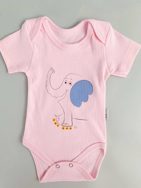 Body bebelus - roz cu elefantel