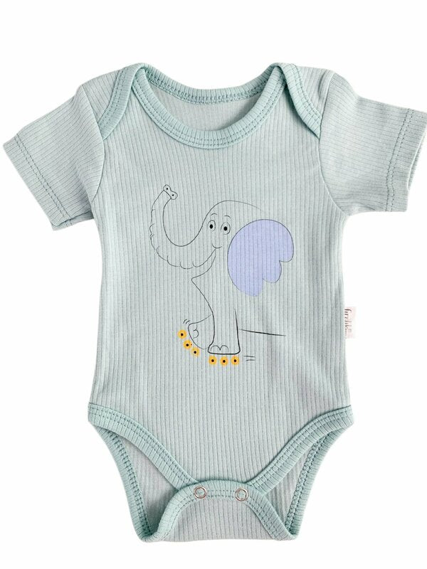 Body bebelus - verde cu elefantel
