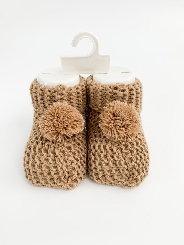 Botosei tricotati bebe - maro