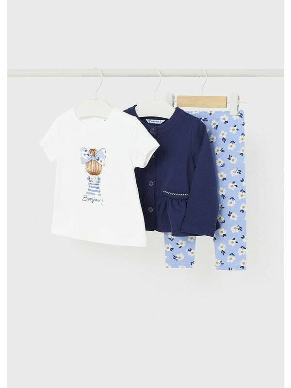 Compleu albastru de fetita "Bonjour"