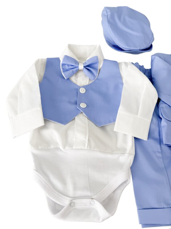 Costum botez baiat Fabian cu incaltaminte