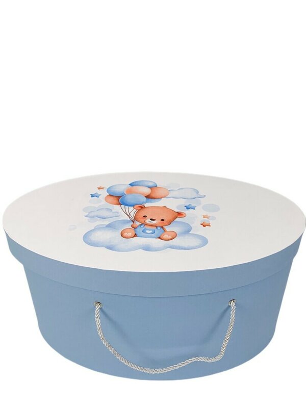 Cufar botez albastru cu ursulet