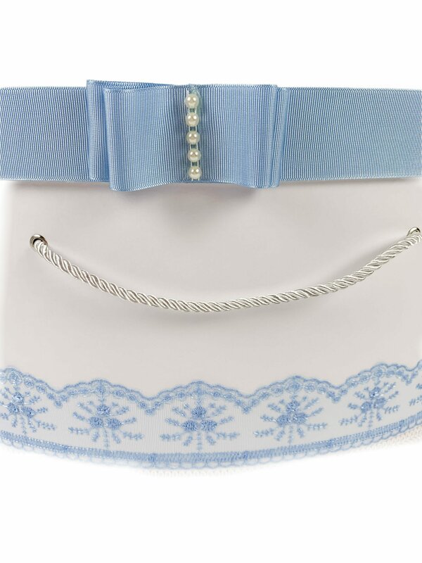 Cufar botez cu dantela bleo