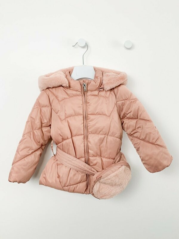 Geaca lunga iarna fetita cu borseta