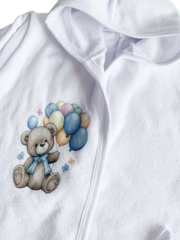 Halat baie bebelus cu ursulet - albastru