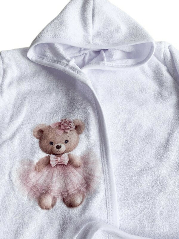 Halat baie bebelus cu ursulet balerina