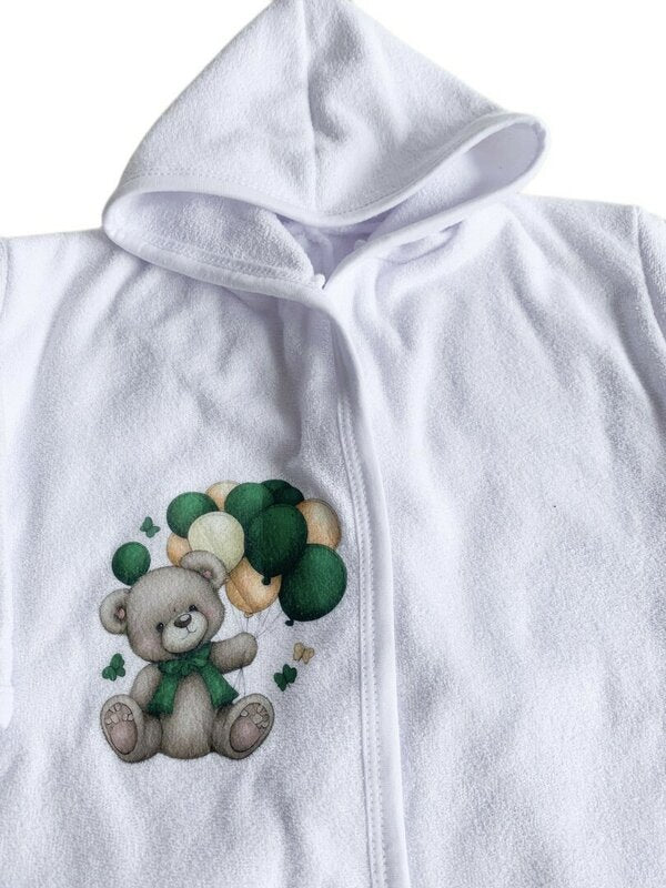 Halat baie bebelus cu ursulet - verde