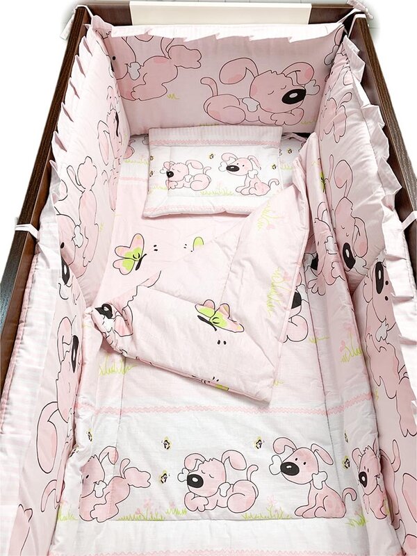 Lenjerie patut roz fetita cățeluș vesel