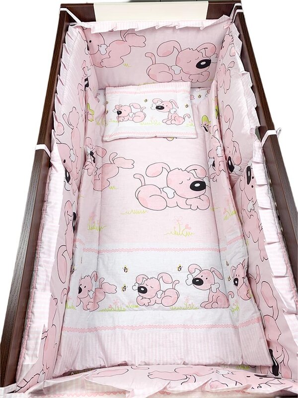 Lenjerie patut roz fetita cățeluș vesel