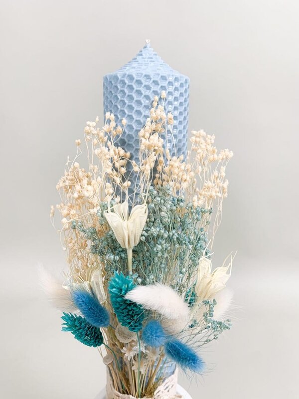 Lumanare ceara naturala albastra