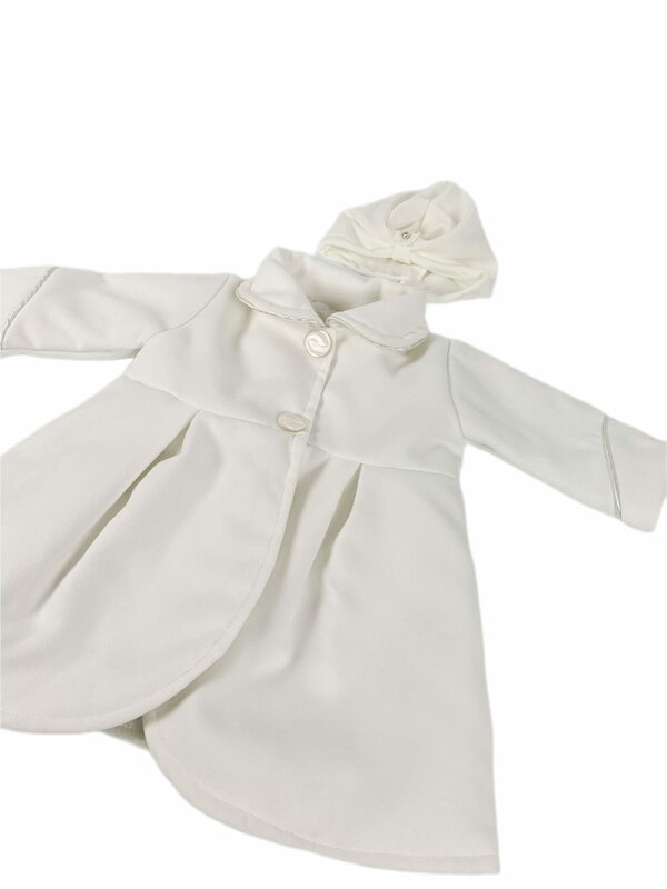 Palton alb cu turban alb fetita