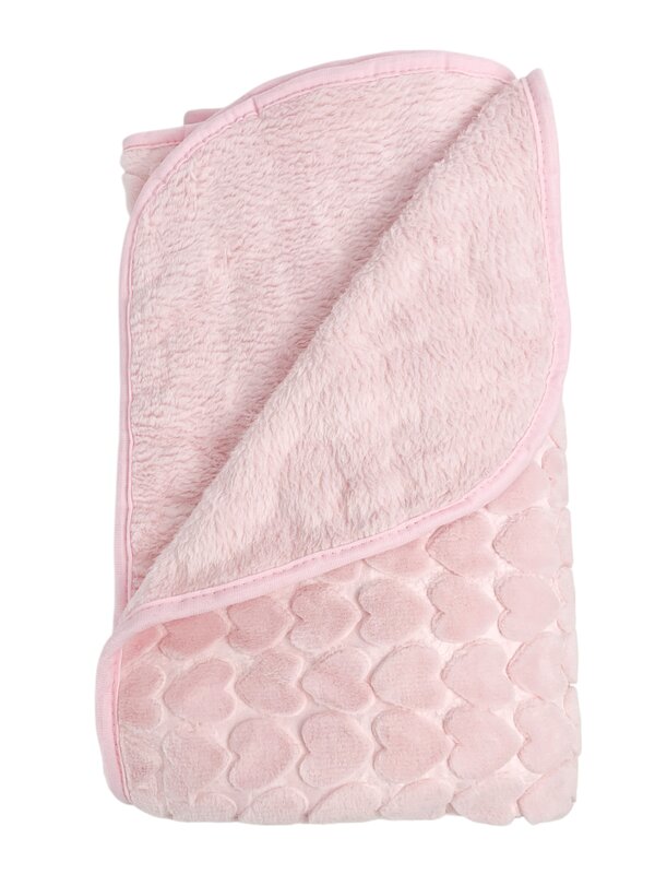 Patura bebelusi pufoasa cu inimioare - roz