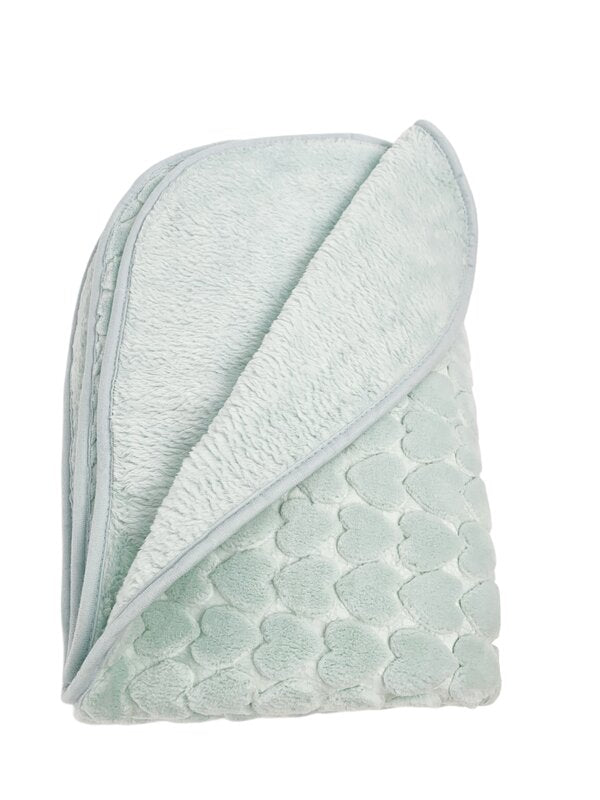 Patura bebelusi pufoasa cu inimioare - verde