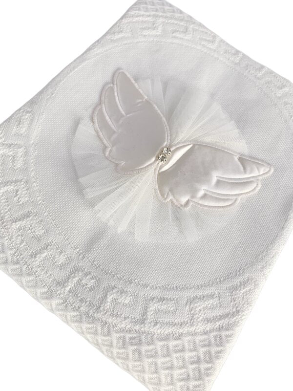 Păturica cu aripi si tull alb