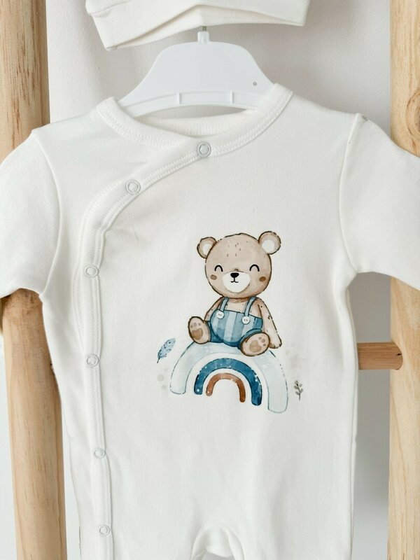 Salopeta alba cu ursulet