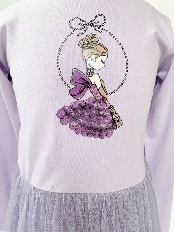Rochie fetita mov cu printesa