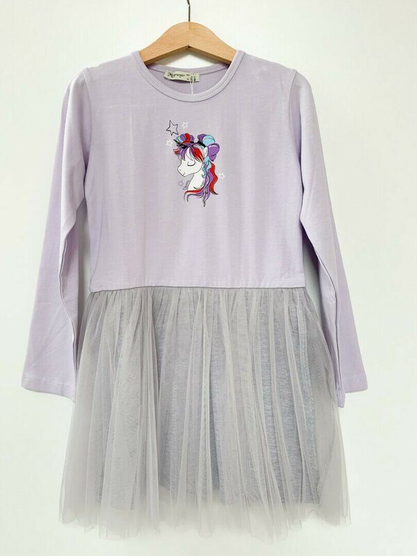 Rochie fetita lila cu unicorn