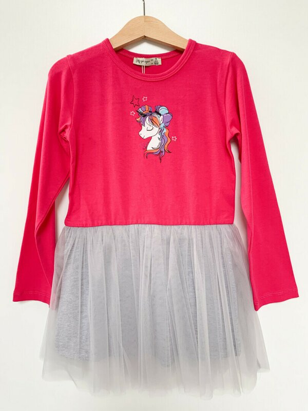Rochie fetita roz cu unicorn