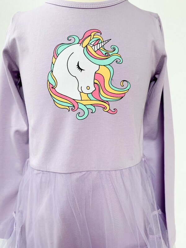 Rochie lila cu unicorn