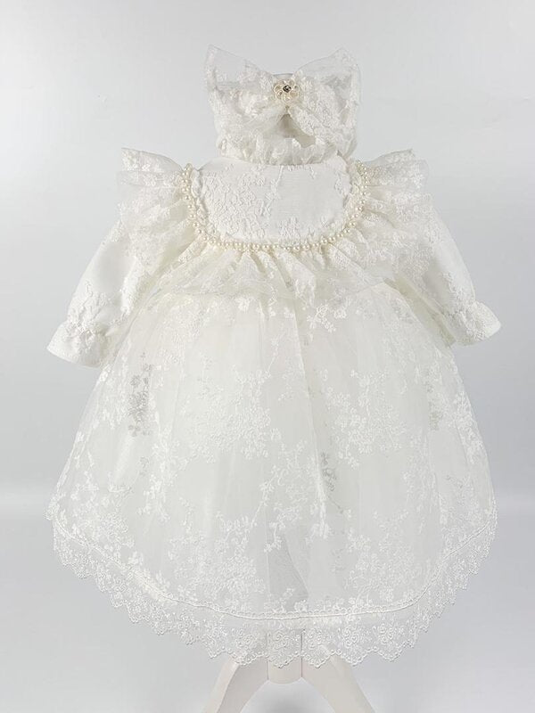 Rochita pentru botez , culoare alba,Rebeca