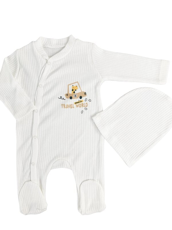 Salopeta baiat alba cu girafa si masina