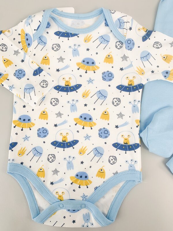 Salopeta baiat albastra cu OZN-uri - 3 piese