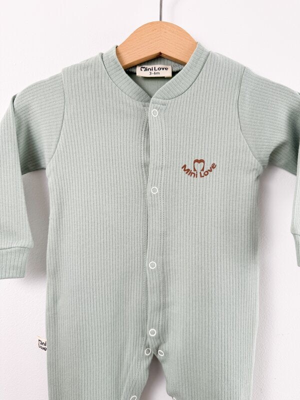 Salopeta baiat verde logo mini love