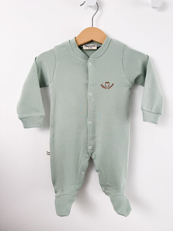 Salopeta baiat verde logo mini love