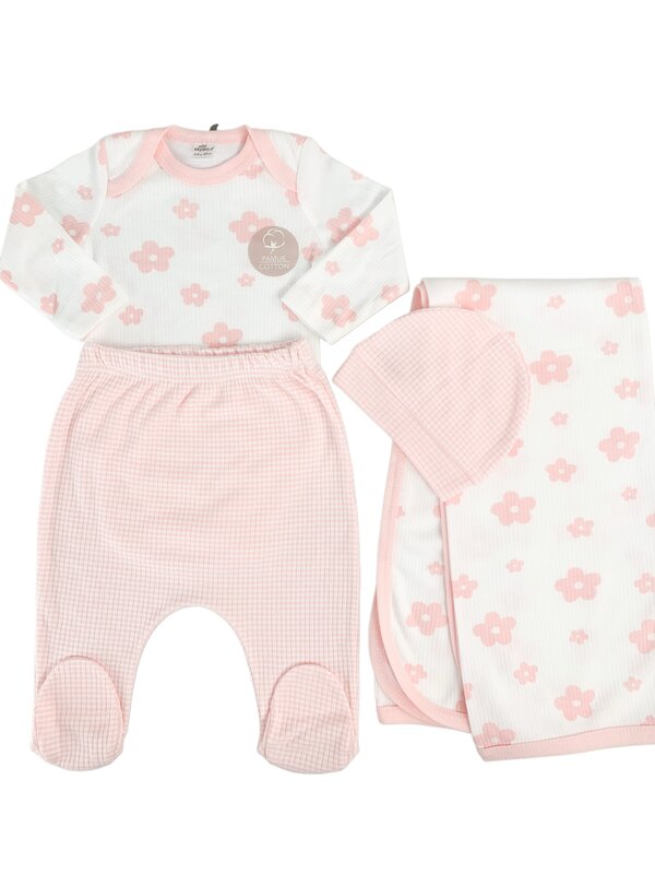 Salopeta fetite alba cu paturica - 4 piese