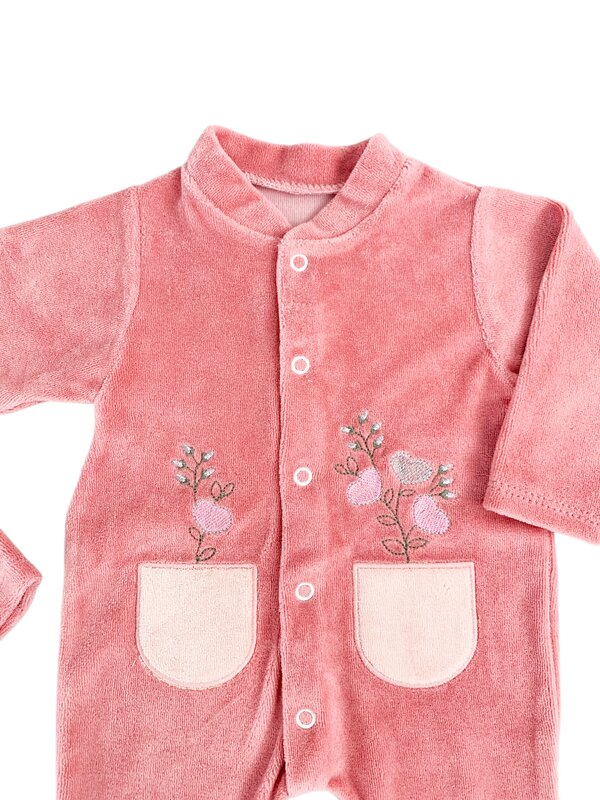 Salopeta fetite roz cu flori